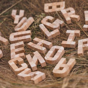 Bloques de construcción de alfabeto de madera para armar, juego de rompecabezas de 26 letras mayúsculas, kit de construcción de cola de milano de haya, juguete STEAM
