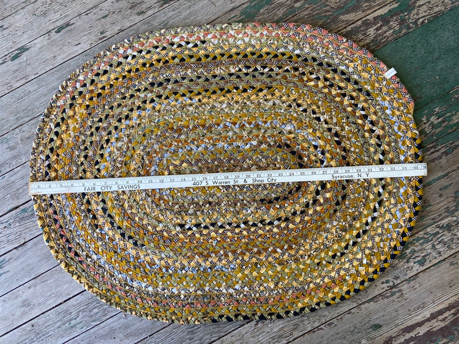 Primitive style braided rug 3x27 Etsy