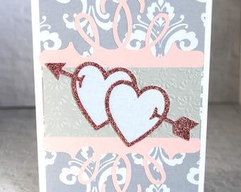 Pierced Hearts Card: Wedding Greeting Card
