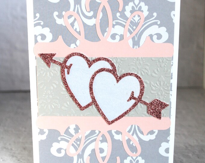 Pierced Hearts Card: Wedding Greeting Card