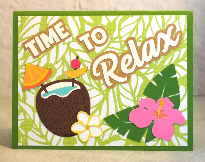 Time to Relax Tropical Card, Blank Greeting Card