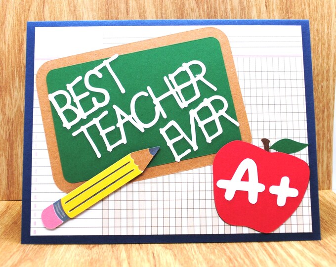 Best Teacher Ever Appreciation Card, Blank Greeting Card