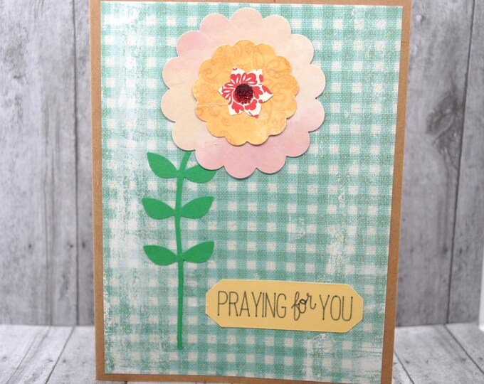 Praying For You Sympathy Card: Single Flower