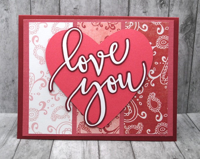Love You Card: Shades of Paisley