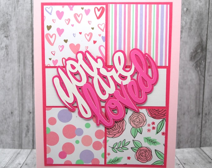 You Are Loved Greeting Card: Pink & Purple