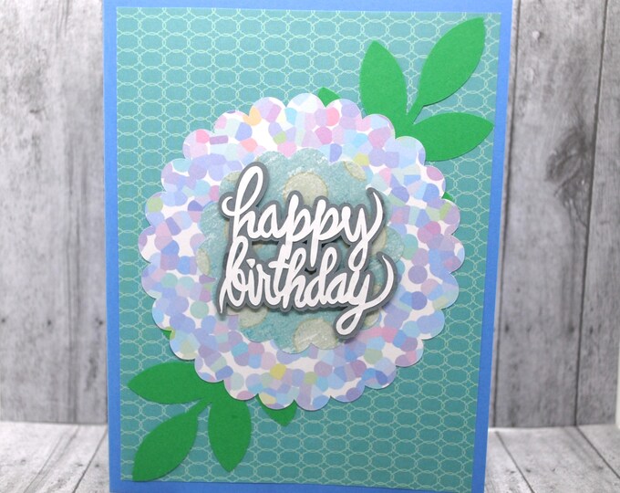 Flower Birthday Card: Dots & Greenery