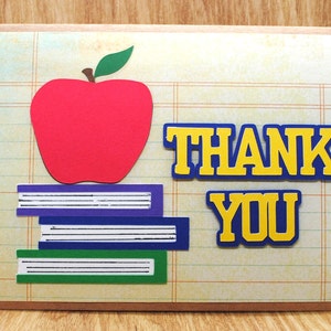 Books & Apple Thank You Appreciation Card, Blank Greeting Card