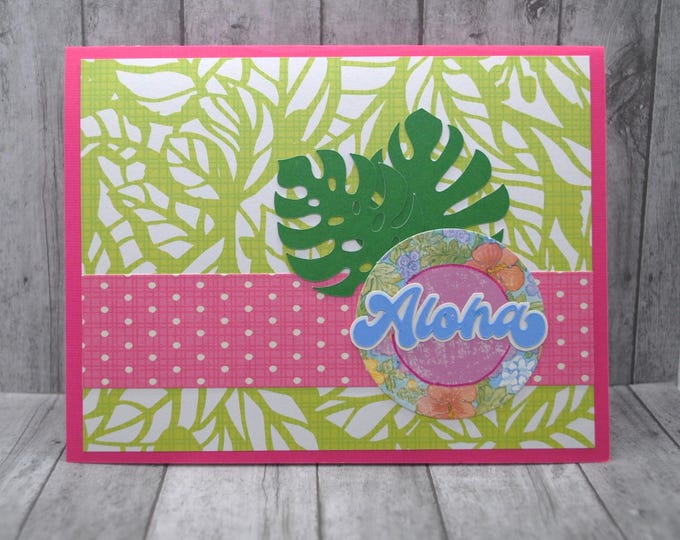 Aloha Blank Greeting Card: Tropical Theme