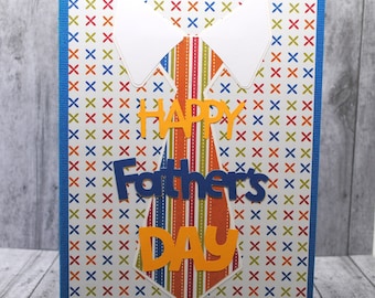 Striped Tie and Collar Blank Father's Day Greeting Card