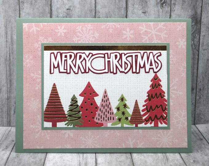 Merry Christmas Card - Decorated Trees