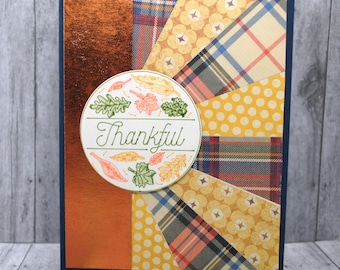 Thankful Greeting Card: Blue and Yellow Sunburst