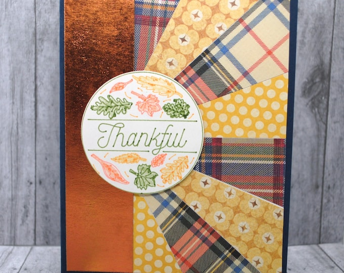 Thankful Greeting Card: Blue and Yellow Sunburst
