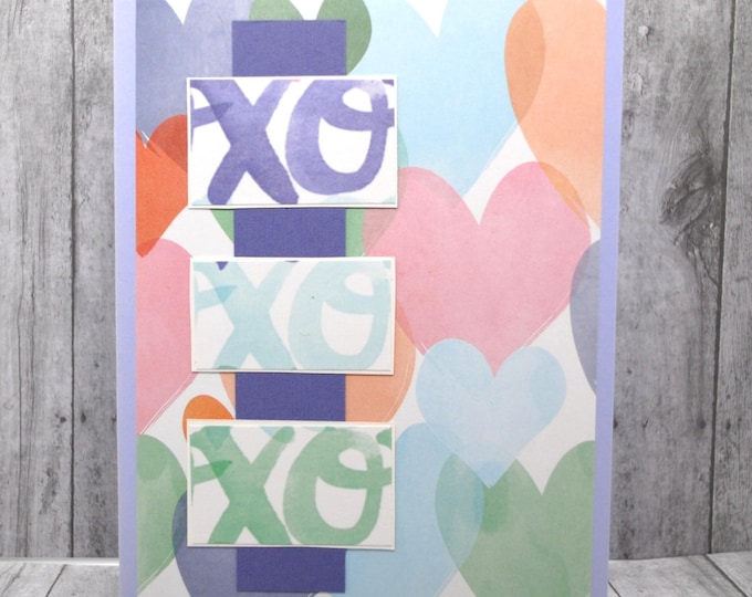 Valentine Love Card: Purple XO