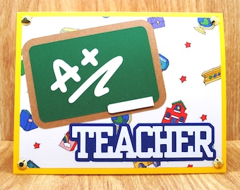 A+ Teacher Appreciation Card, Blank Greeting Card