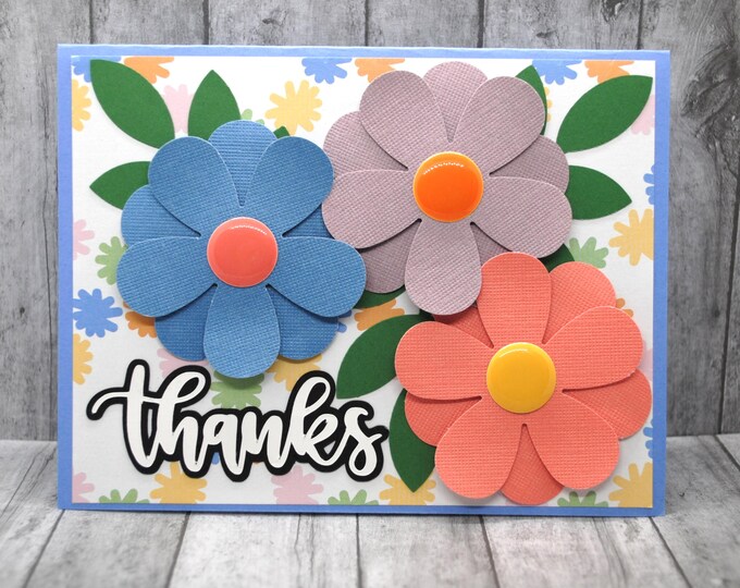 Big Flowers Thank You Card: Flower Trio