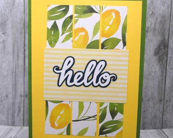 Hello Lemon: Blank Greeting Card