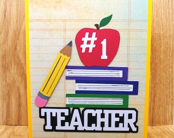 Number 1 Teacher Appreciation Card, Blank Greeting Card