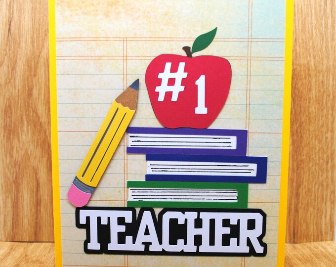 Number 1 Teacher Appreciation Card, Blank Greeting Card