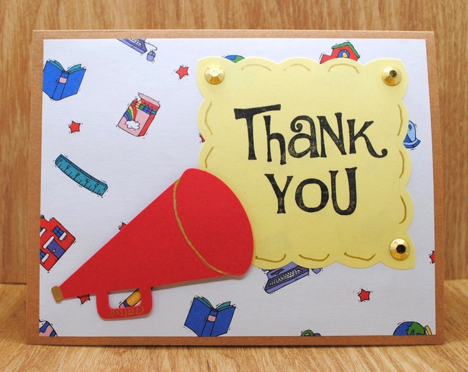 Megaphone Thank You Appreciation Card, Blank Greeting Card