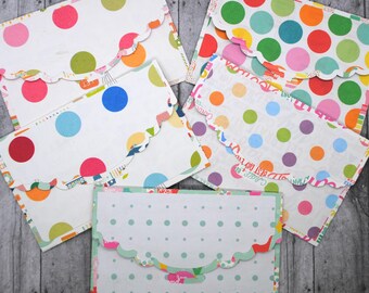 Your Choice - Birthday themed Gift Card Holders Scallop Foldover