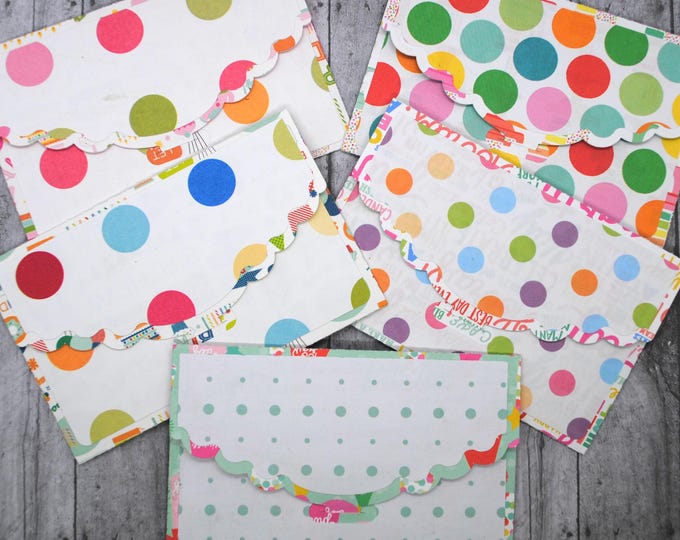 Your Choice - Birthday themed Gift Card Holders Scallop Foldover