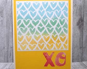 Valentine Love Card: Beachy Vibes, yellow, xo