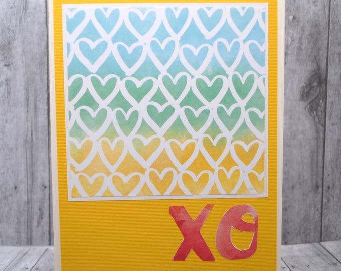Valentine Love Card: Beachy Vibes, yellow, xo