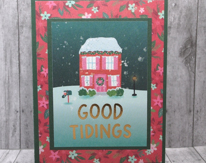 Good Tidings Christmas Card - Floral Border
