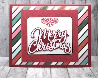 Merry Christmas Card - Candy Stripes
