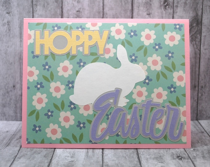 Easter Greeting Card: Bunny, Flowers