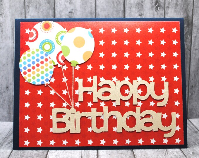 Happy Birthday Stars Card, Blank Greeting Card