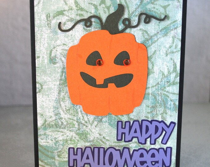 Happy Jack-O-Lantern Halloween Card, Blank Greeting Card