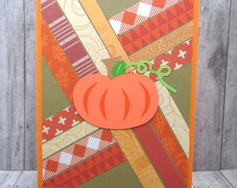 Pumpkin Thanksgiving Card: Patterned Strips