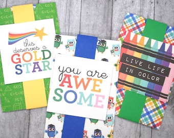 Your Choice - School themed Gift Card Holder sleeves