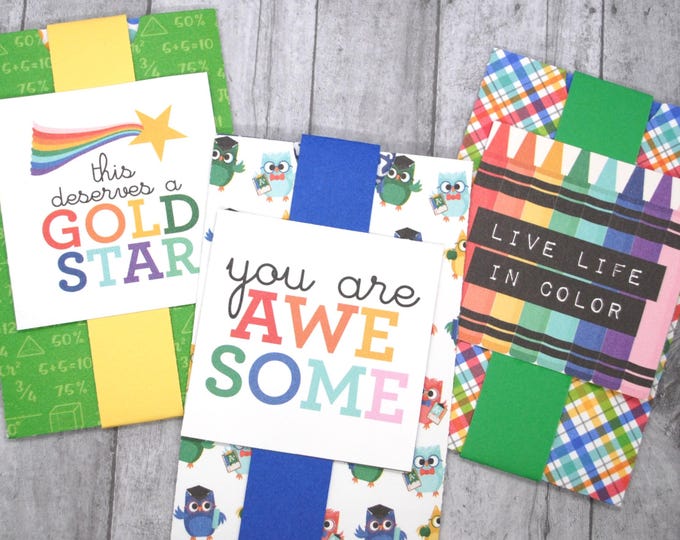 Your Choice - School themed Gift Card Holder sleeves