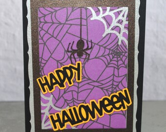 Spider Webs Halloween Card, Blank Greeting Card