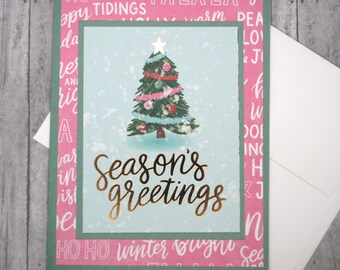 Season's Greetings Christmas Card - Decorated Tree