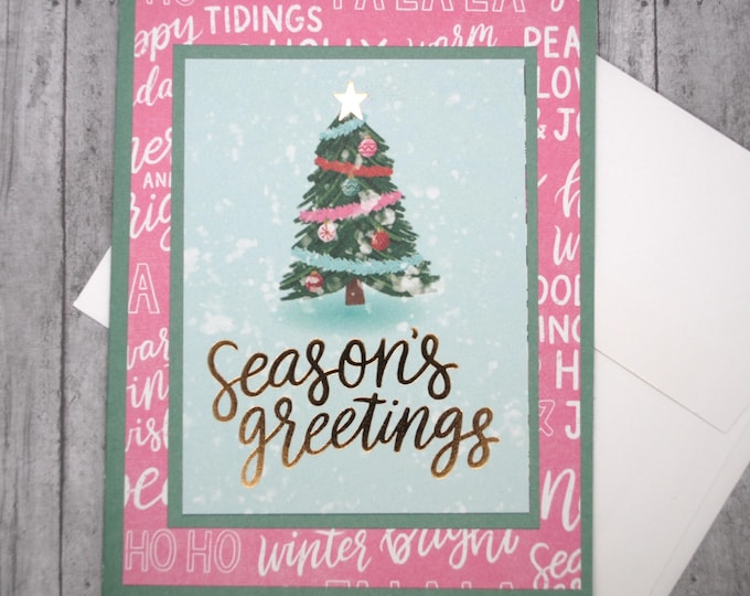 Season's Greetings Christmas Card - Decorated Tree