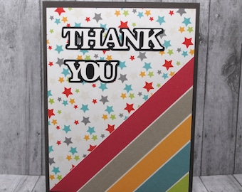 Thank You Card: Warm Stripes and Stars