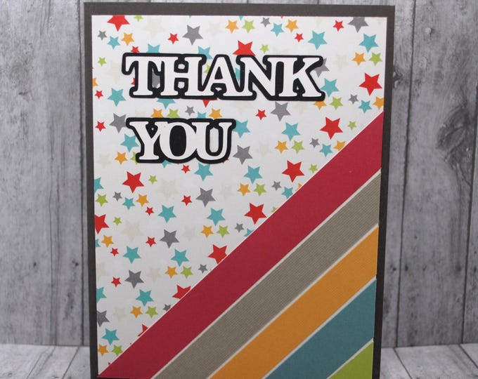 Thank You Card: Warm Stripes and Stars