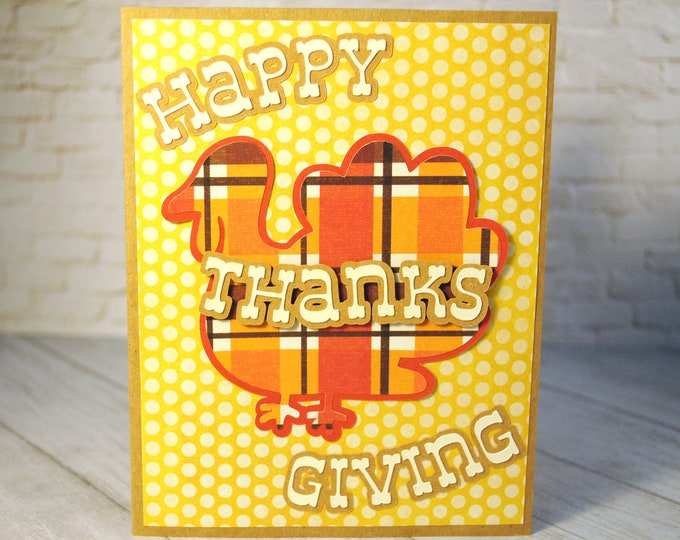 Happy Thanks Giving Turkey Thanksgiving Card, Blank Greeting Card