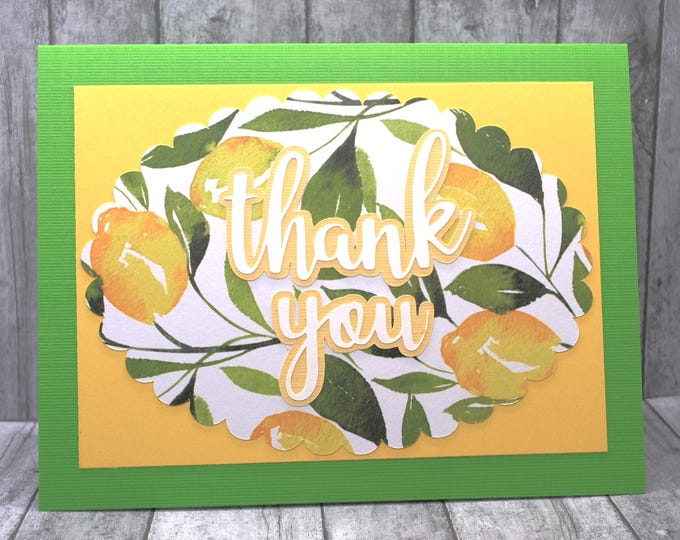 Lemon Thank You Card, Blank Greeting Card