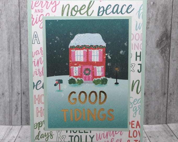 Good Tidings Christmas Card - Word Border