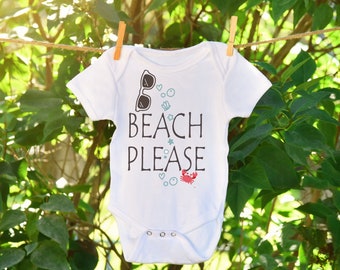 Beach please Body printed/ Strampleer gift as outfit summer for hippie baby.