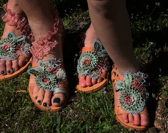 mommy and kid slide sandals Mommy and me Greek leather sandal slides set