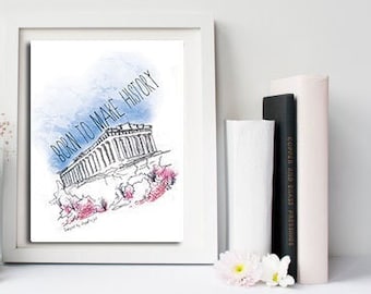 The Parthenon design, Digital download, Printable Athens poster, The Acropolis wall art, New house gift, Housewarming gift, House decor