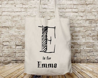 Custom name bag, canvas tote bag personalized, monogram bag tote, your text here,  your logo here, printed tote bag, reusable grocery bag