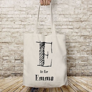 Custom name bag, canvas tote bag personalized, monogram bag tote, your text here, your logo here, printed tote bag, reusable grocery bag image 1