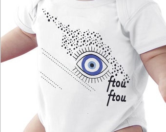 Evil eye for babies, Evil eye safety bodysuit,Protection baby gift with evil eye, Newborn boy coming home outfit,Baby girl clothes 6-9 month