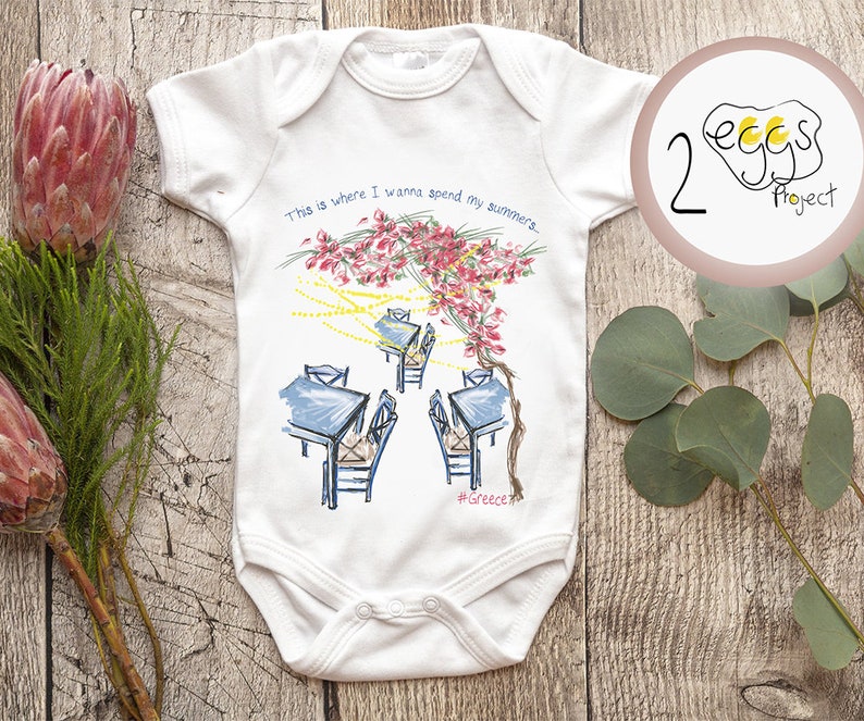 Greek baby bodysuit, Funny baby boy clothes, baby girl outfits, baby gifts for boys, Made in Greece baby clothes,Greek souvenir for baby image 1